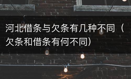 河北借条与欠条有几种不同（欠条和借条有何不同）