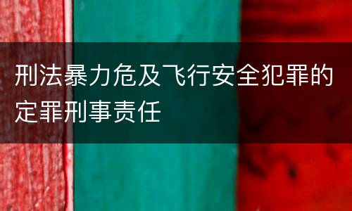 刑法暴力危及飞行安全犯罪的定罪刑事责任