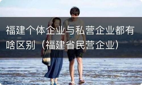福建个体企业与私营企业都有啥区别（福建省民营企业）