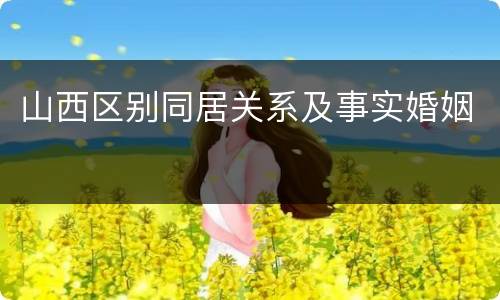 山西区别同居关系及事实婚姻