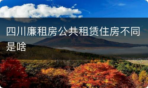 四川廉租房公共租赁住房不同是啥
