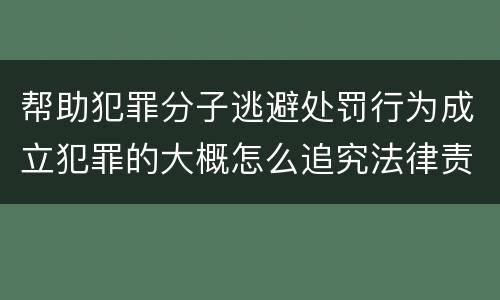 帮助犯罪分子逃避处罚行为成立犯罪的大概怎么追究法律责任