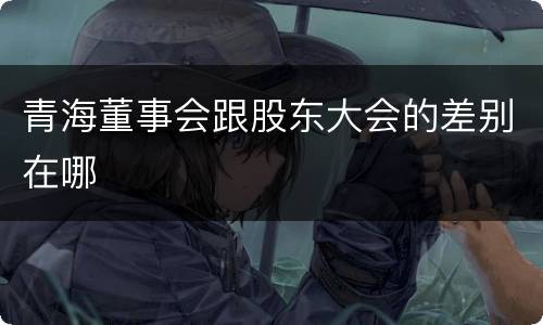 青海董事会跟股东大会的差别在哪