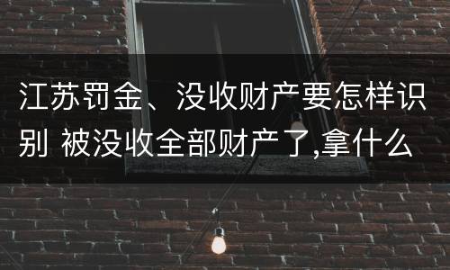 江苏罚金、没收财产要怎样识别 被没收全部财产了,拿什么交罚金