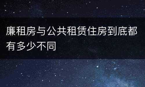 廉租房与公共租赁住房到底都有多少不同