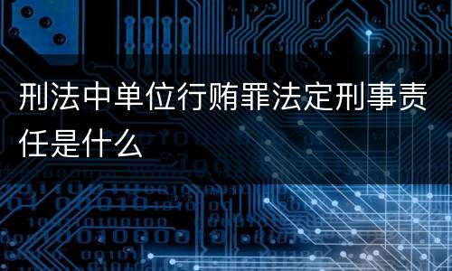 刑法中单位行贿罪法定刑事责任是什么