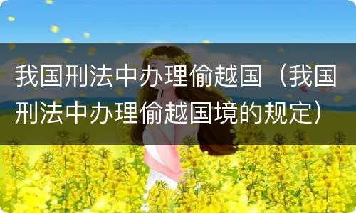 我国刑法中办理偷越国（我国刑法中办理偷越国境的规定）