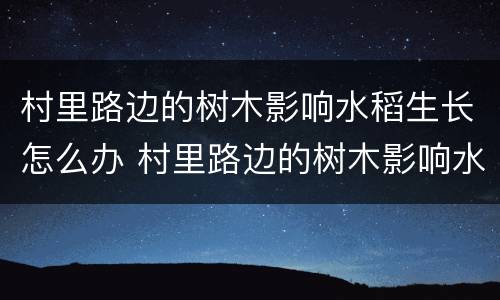 村里路边的树木影响水稻生长怎么办 村里路边的树木影响水稻生长怎么办呢