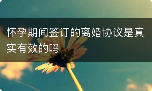 怀孕期间签订的离婚协议是真实有效的吗