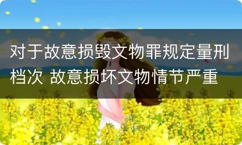 对于故意损毁文物罪规定量刑档次 故意损坏文物情节严重