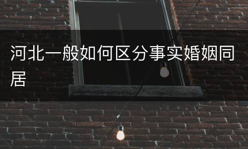 河北一般如何区分事实婚姻同居