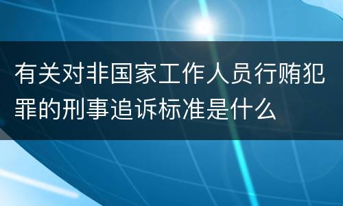 有关对非国家工作人员行贿犯罪的刑事追诉标准是什么