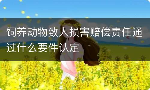 饲养动物致人损害赔偿责任通过什么要件认定