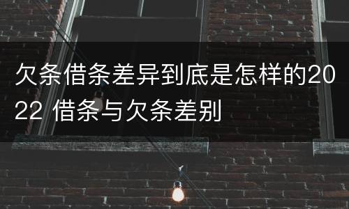 欠条借条差异到底是怎样的2022 借条与欠条差别