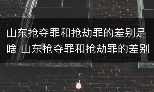 山东抢夺罪和抢劫罪的差别是啥 山东抢夺罪和抢劫罪的差别是啥呢