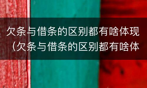 欠条与借条的区别都有啥体现（欠条与借条的区别都有啥体现呢）