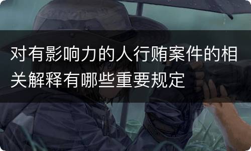 对有影响力的人行贿案件的相关解释有哪些重要规定