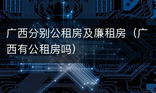 广西分别公租房及廉租房（广西有公租房吗）