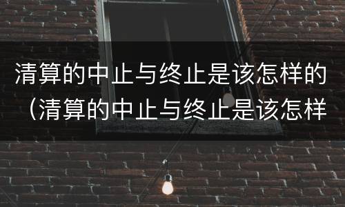 清算的中止与终止是该怎样的（清算的中止与终止是该怎样的程序）