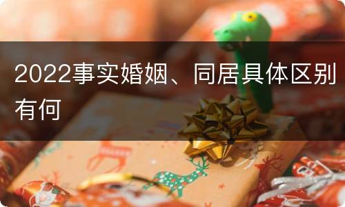 2022事实婚姻、同居具体区别有何