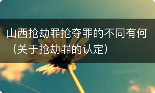 山西抢劫罪抢夺罪的不同有何（关于抢劫罪的认定）