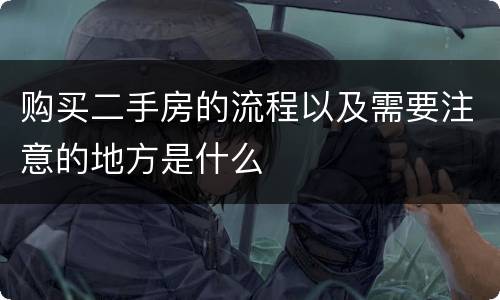 购买二手房的流程以及需要注意的地方是什么