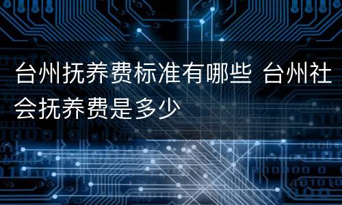台州抚养费标准有哪些 台州社会抚养费是多少