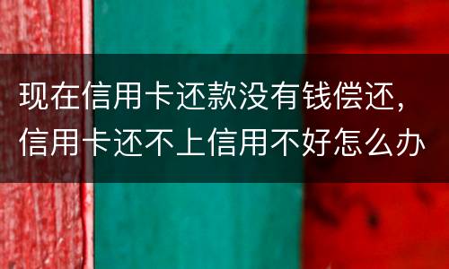 现在信用卡还款没有钱偿还，信用卡还不上信用不好怎么办