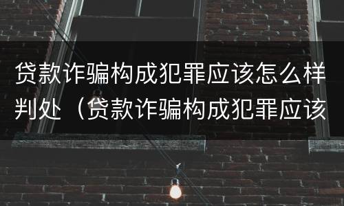 贷款诈骗构成犯罪应该怎么样判处（贷款诈骗构成犯罪应该怎么样判处缓刑）