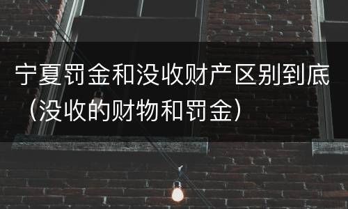 宁夏罚金和没收财产区别到底（没收的财物和罚金）