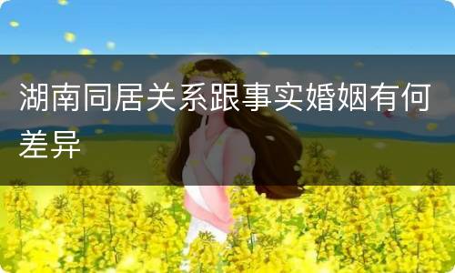 湖南同居关系跟事实婚姻有何差异