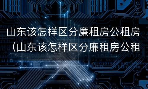 山东该怎样区分廉租房公租房（山东该怎样区分廉租房公租房和私租房）