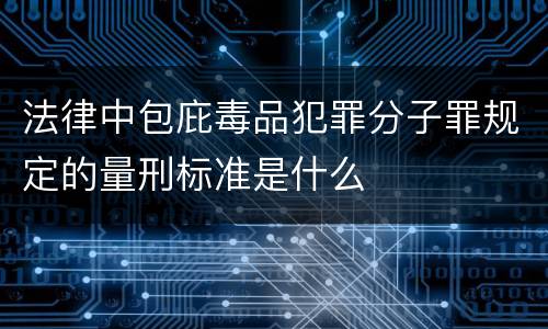 法律中包庇毒品犯罪分子罪规定的量刑标准是什么