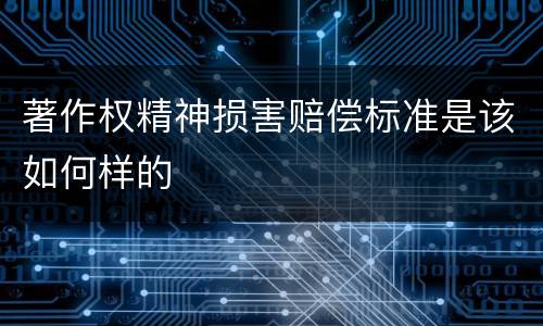著作权精神损害赔偿标准是该如何样的