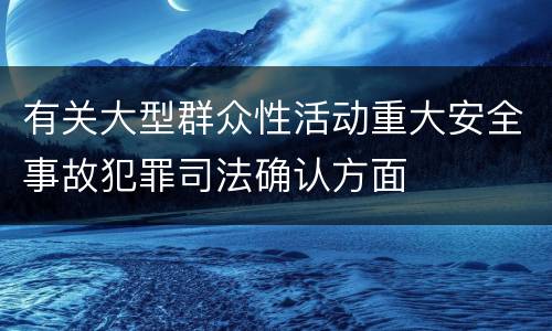有关大型群众性活动重大安全事故犯罪司法确认方面