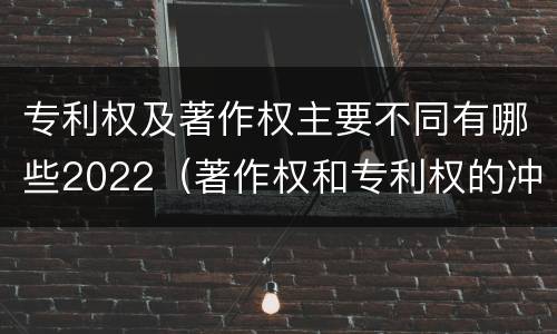 专利权及著作权主要不同有哪些2022（著作权和专利权的冲突）
