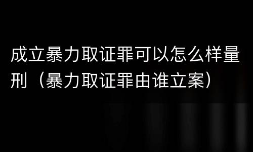 成立暴力取证罪可以怎么样量刑（暴力取证罪由谁立案）