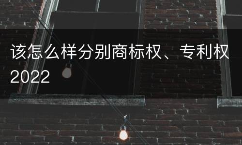 该怎么样分别商标权、专利权2022