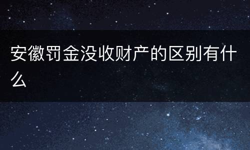 安徽罚金没收财产的区别有什么