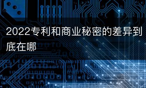 2022专利和商业秘密的差异到底在哪