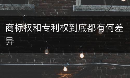 商标权和专利权到底都有何差异