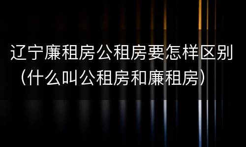 辽宁廉租房公租房要怎样区别（什么叫公租房和廉租房）