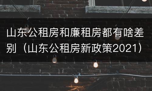 山东公租房和廉租房都有啥差别（山东公租房新政策2021）