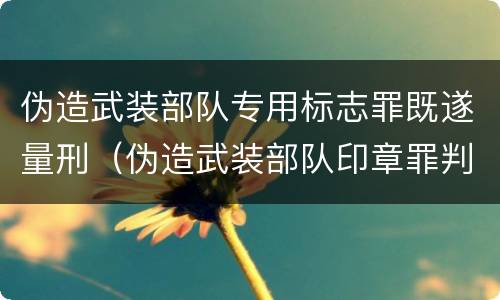 伪造武装部队专用标志罪既遂量刑（伪造武装部队印章罪判刑案例）
