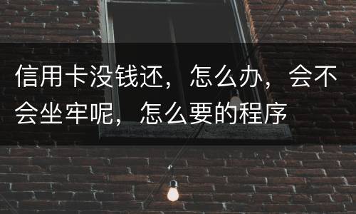 信用卡没钱还，怎么办，会不会坐牢呢，怎么要的程序