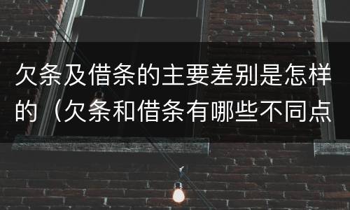 欠条及借条的主要差别是怎样的（欠条和借条有哪些不同点）