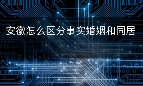安徽怎么区分事实婚姻和同居