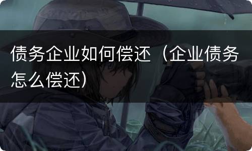 债务企业如何偿还（企业债务怎么偿还）