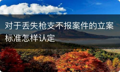对于丢失枪支不报案件的立案标准怎样认定