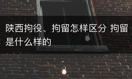 陕西拘役、拘留怎样区分 拘留是什么样的